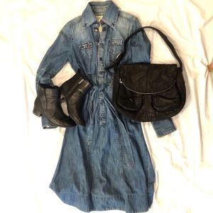 Diesel Long Sleeve Denim Button Down Dress